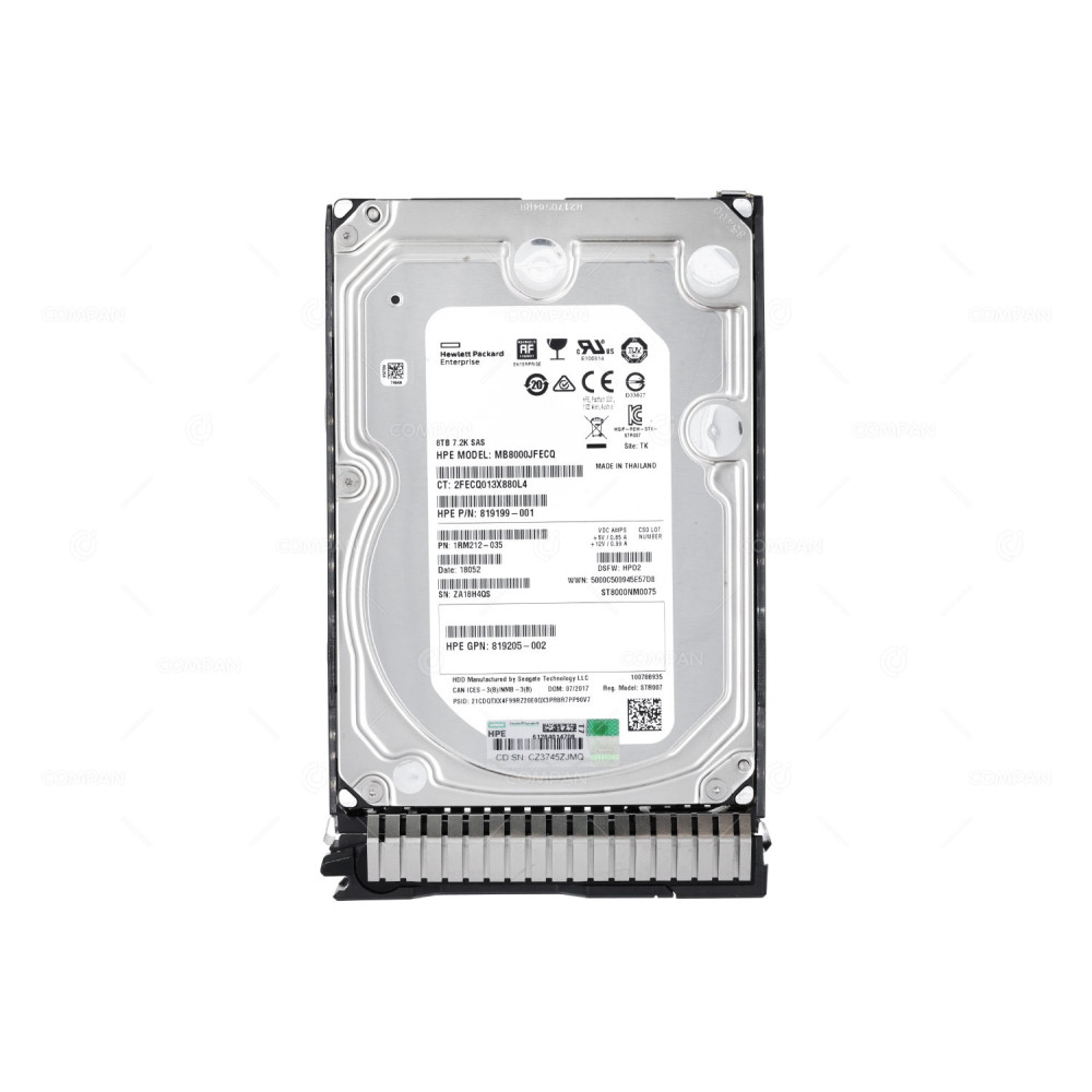 820032-001 HP HDD 8TB SAS 12G 7.2K DC 3.5" LFF FOR DL380 G8 G9 G10